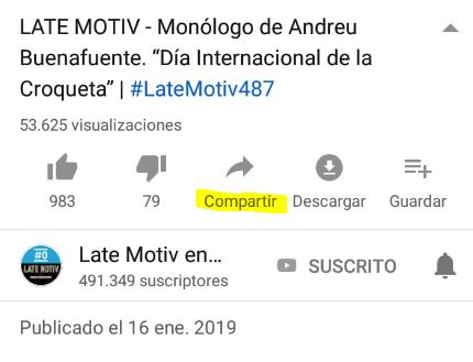 Cómo compartir un enlace de Youtube desde el móvil