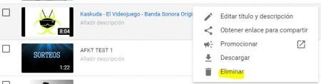 Cómo eliminar o editar un vídeo de Youtube